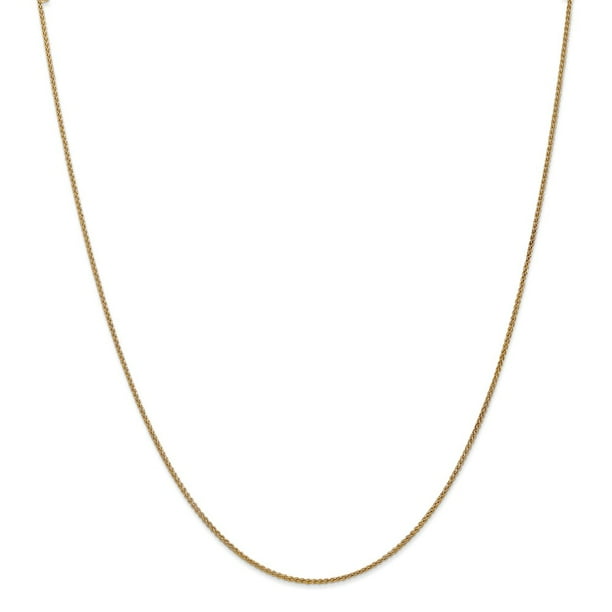 Solid 14k Yellow Gold 1.25mm Spiga Chain Necklace with Secure Lobster Lock Clasp Solid 14k Yellow Gold 1.25mm Spiga Chain Necklace with Secure Lobster Lock Clasp